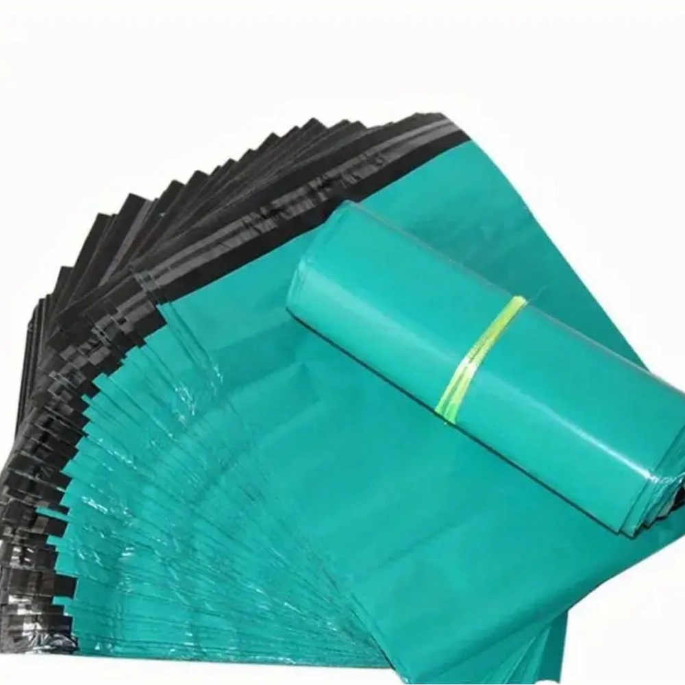 100pcs Teal Green Self-Sealing Plastic Mailers - Waterproof Shipping Envelope